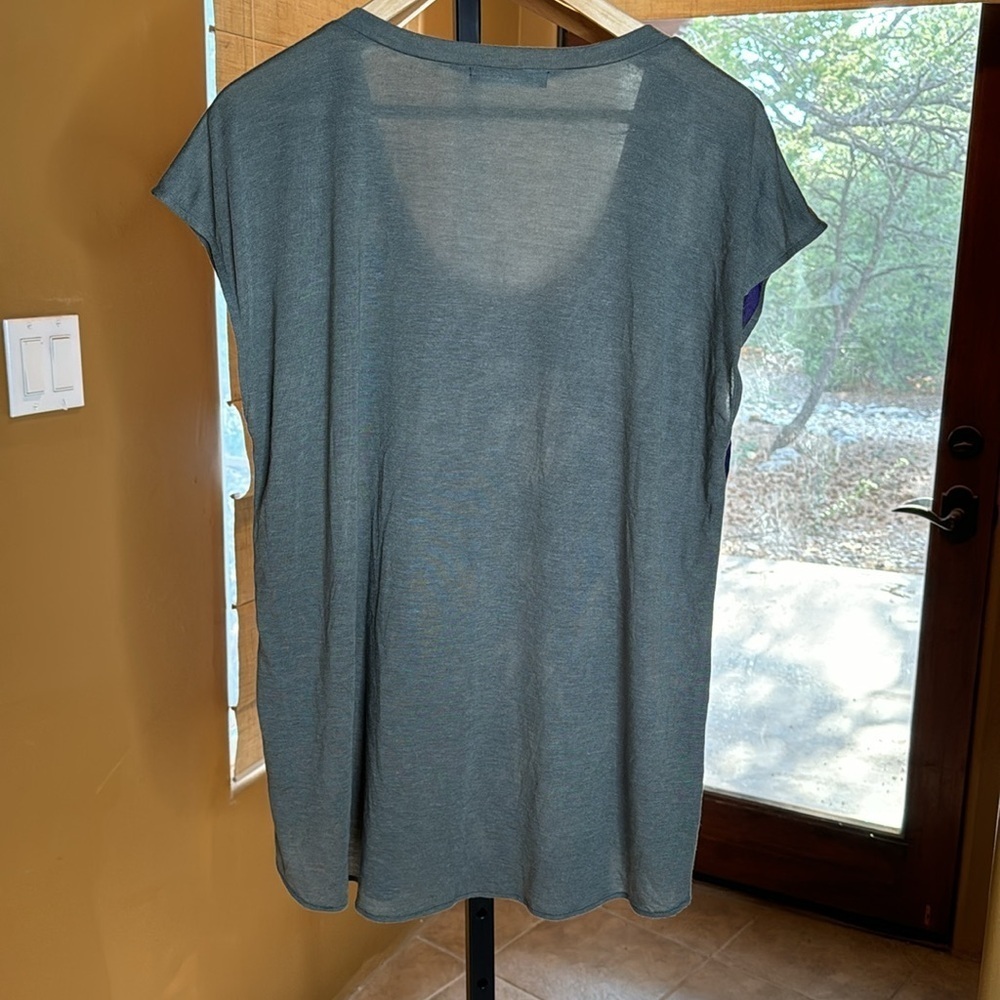Olivia Moon Short Sleeve Top Purple Blue Gray Size 1X - Picture 6 of 6